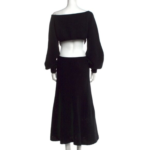 Chloe Off-the-Shoulder Cutout Wool and Cashmere Dress in Black FW22 XL - Picture 6 of 8